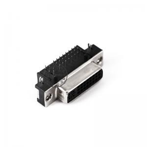 black ROHS right angle dvi 24+5 d sub connector for PCB